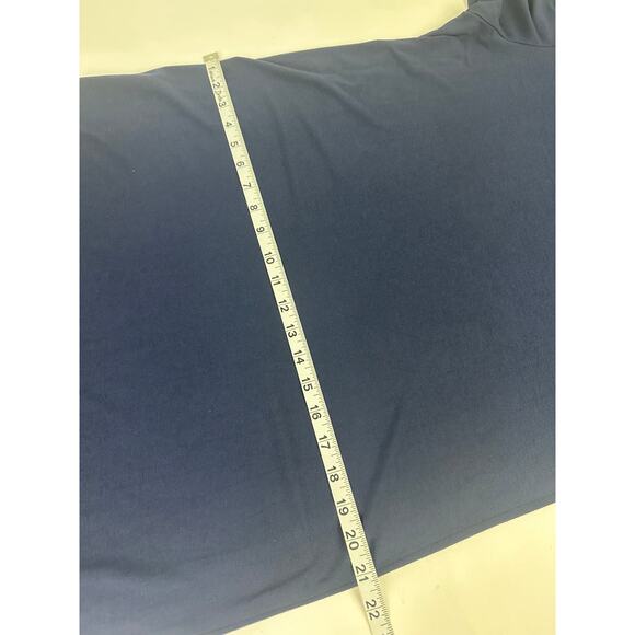 Eileen Fisher Medium Stretch Jersey Knit V-Neck Midi Dress Midnight Navy Blue - Picture 11 of 13